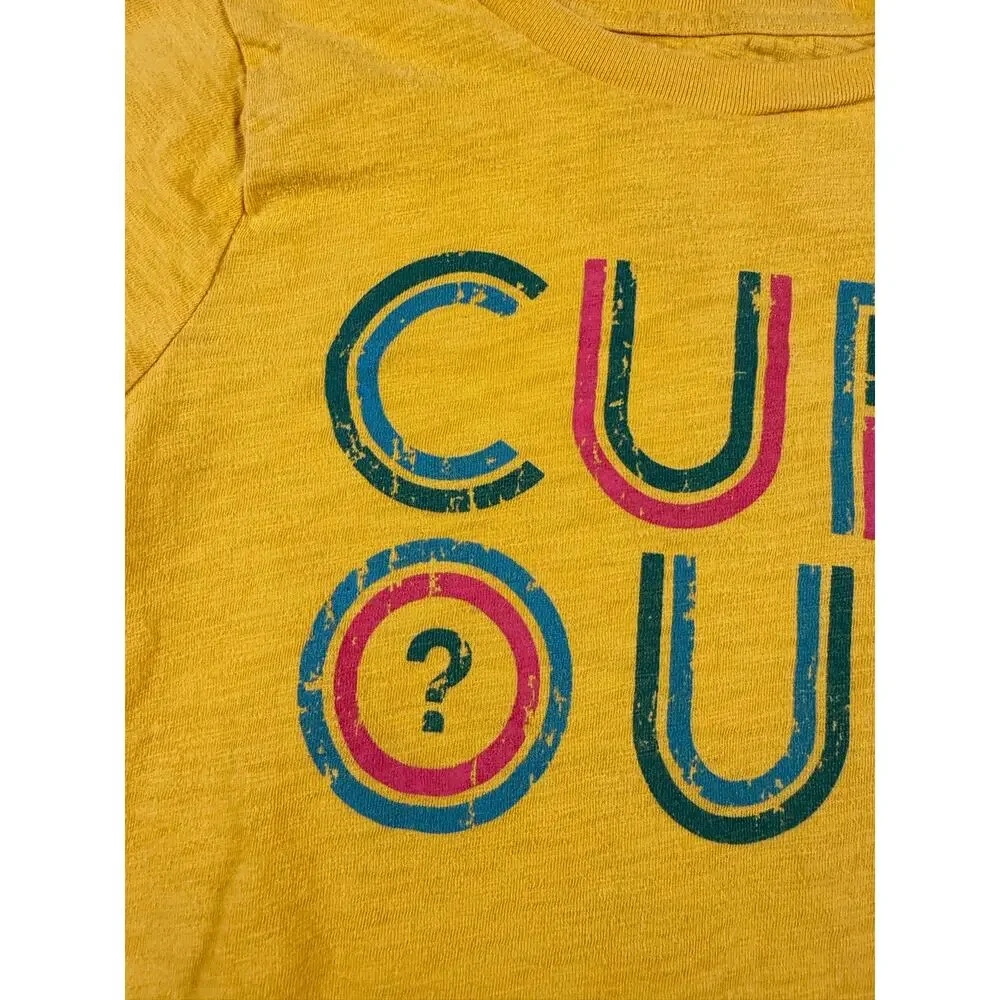 Peek Curious Graphic T-Shirt Yellow Short Sleeve Tee Size 6/7